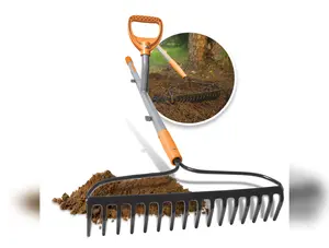 Ergie Systems ERG-BWRK16 Steel Shaft Strain Reducing Bow Rake | 55-Inch | 16-Tine