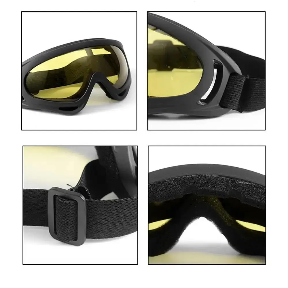 Outdoor Sports Goggles, Windproof Protective Glasses, Adjustable Strap Eyewear for Cycling Skiing Motorcycle