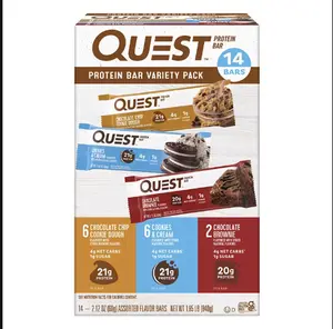 Quest Protein Bar, 20-21g Protein, Three Flavor Variety Pack, 14 ct./2.12 oz.