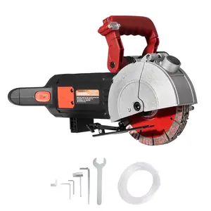 4800W Wall Chaser, Industrial-Grade, 38mm (1.5") Cutting Width, 52mm (2") Cutting Depth, Wall Groove Cutting Machine With 5 Saw Blades, 6.3" Diameter Cutter, 5000 RPM, Dustless One-Pass Forming System