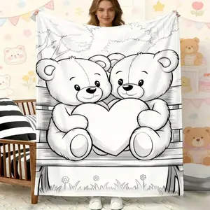 Color Fillable DIY Blanket Ultra Soft Flannel Fleece Custom Dyed Fabric Cozy Warm Bedroom Couch Sofa Throw Decor  Included Decorative Throw Perfect Birthday Gift Christmas Gift for Kids Teens Friends Family Creative Coloring Activity Style