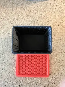 Small tote with lid - good for storing small item, stackable, portable, durable, and great for organizing!