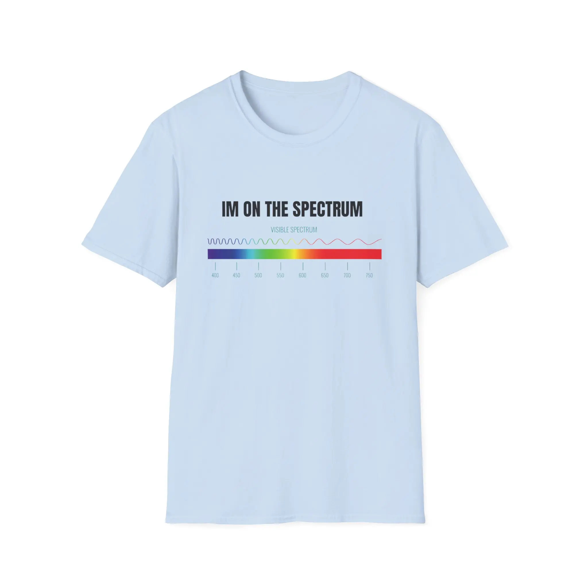 Unisex Softstyle T-Shirt, Light Spectrum Autism Tee, Funny Handicapped Shirt, Graphic Tee Gift, Spectrum Awareness Top for Men and Women
