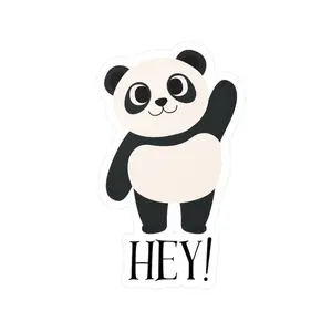 Hey Panda Kiss Cut Vinyl Decal Sticker, Adorable Animal Decal, Cute Panda Laptop Decal, Panda Car Sticker, Vinyl Panda Decal for Yeti,