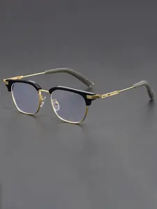 Vintage Half-Frame Glasses Frame, Classic Versatile Elegant Casual Style, Unisex Suitable for Travel Beach Cycling Music Festivals