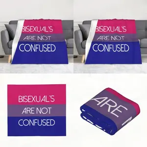Bold Statement Flannel Blanket with Retro Design Soft Light Beige and Black Pink Blue Colors Fashionable Warm Throw for All Seasons Cozy Comfortable Texture for Sofa Bed Office