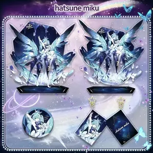 Hatsune  Miku 16th Anniversary FutureDream  Theme Merchandise Acrylic StandeeKeychain  Pendant Badge Set
