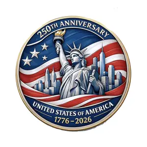 American Eagle US Flag Challenge Coin, 250th Anniversary Commemorative Collectible, Patriotic Gift for Military Families and History Lovers