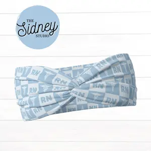 The Sidney Studio RN Checks Nurse Wide Twist Headband for Women Soft Double Brushed Polyester Stylish Practical Hair Accessories