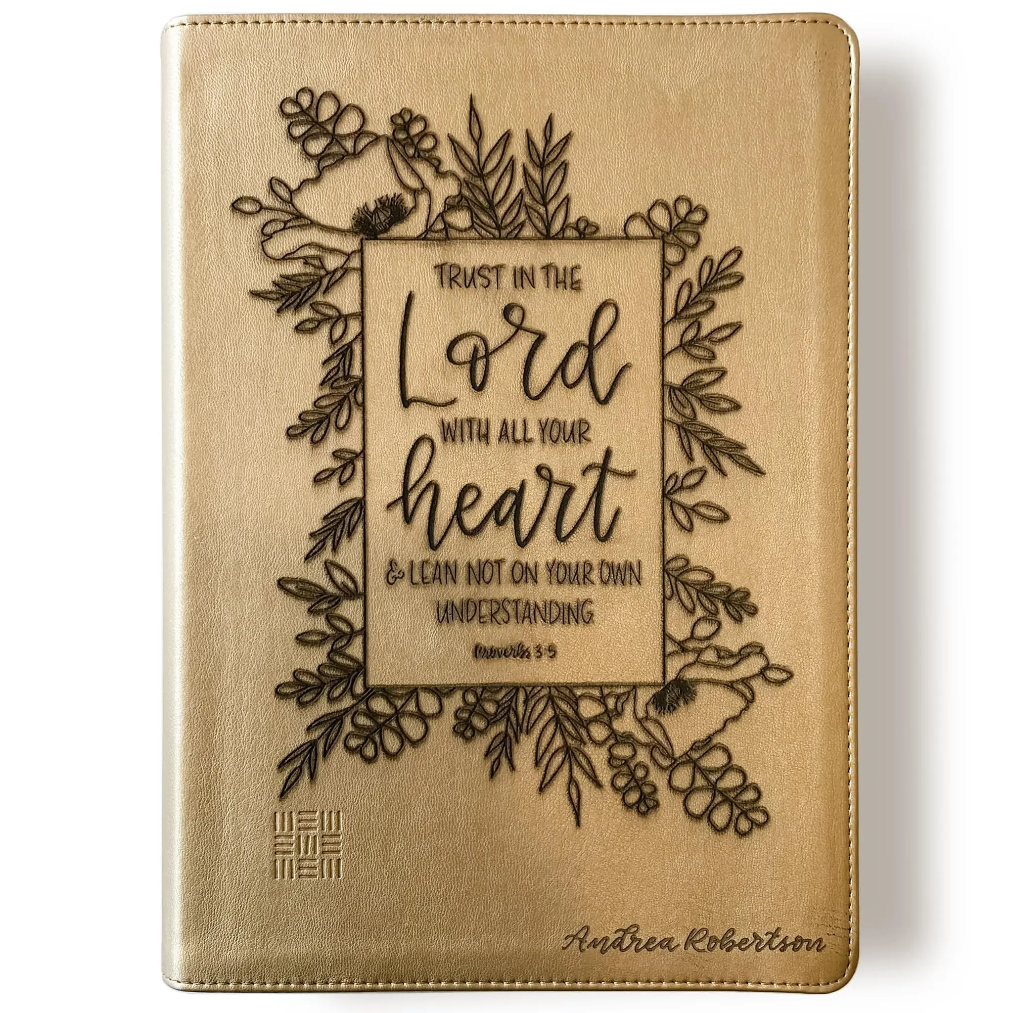 Personalized NLT Every Woman's Bible - Gold - Trust in the Lord With All Your Heart - Hand Lettered and Engraved