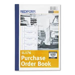 Rediform 1L176 Purchase Order 7 x 2-3/4 Carbonless Duplicate 400 Sets/Book