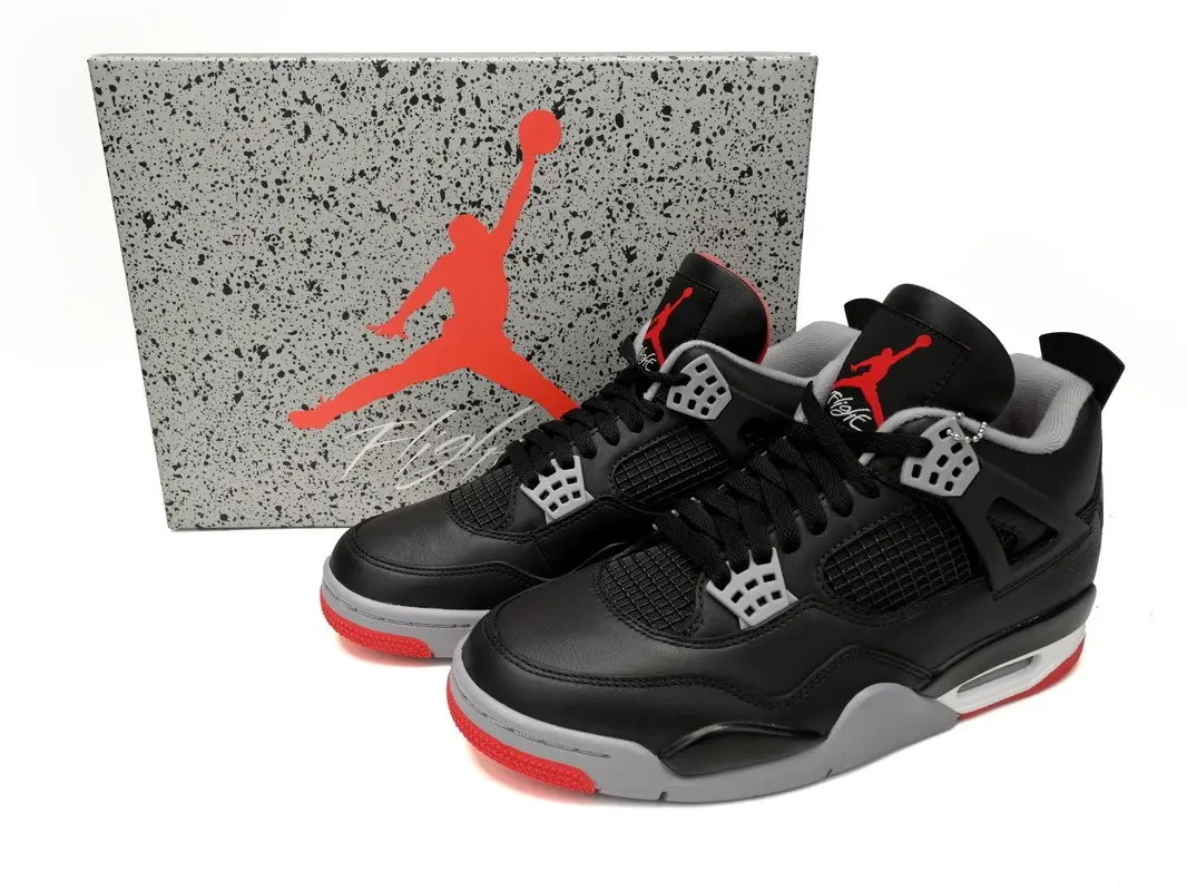 Black Leather High Top Basketball Sneakers, White Mesh Panels, Grey Midsole, Red Outsole Accent, Retro Cushioned Non Slip Athletic Street Shoes