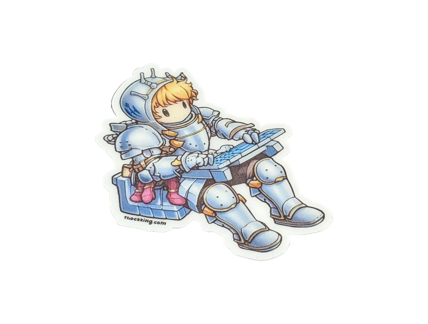 Sir Types A Lot Knight Keyboard Sticker #011