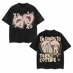 Saltburn Cottage Vintage Wash Shirt, Retro Heart Locket Graphic Tee, Dark Academy Aesthetic Shirt
