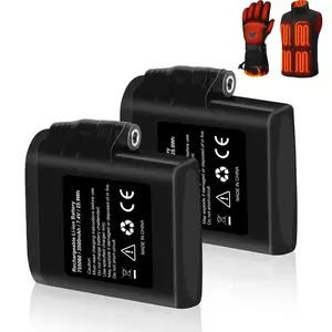 3500mAh 7.4V Battery for Heated Gloves, Rechargeable Lithium Polymer Replacement Set, Compatible for Heated Gloves, Socks, Hats, Mittens, Vest, Jacket, Scarf, Hand Muff, Knee Braces with DC Port