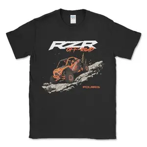 Men's Big and Tall Polaris RZR Turbo Off Road Tee Shirt Classic Menswear Fabric Top Breathable Collar
