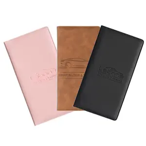 Car Registration & Insurance Card Holder, Magnetic Closure Car Glove Box Storage Box, PU Leather Storage Clip, Car Essential Document Wallet for Men and Women