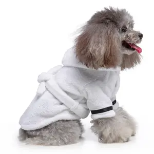 Pet Sleep Robe Flannel Bath Towel Quick-Dry Small Medium Dog Robe Clothes French Bulldog Poodle Dog Clothing
