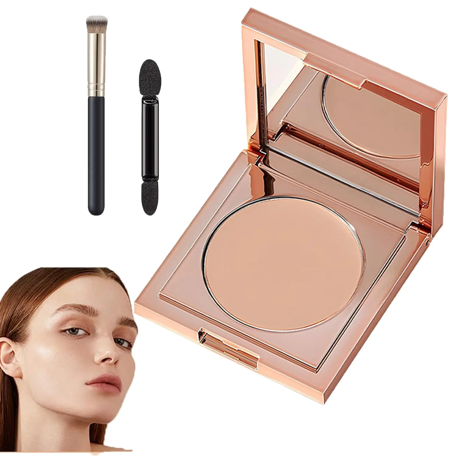 Colored Clay Undereye Corrector, Under Eye Color Corrector Concealer with Brush, Natural Brightening Long Lasting Makeup Base, Flawless Color Correcting Concealer for Dark Circles