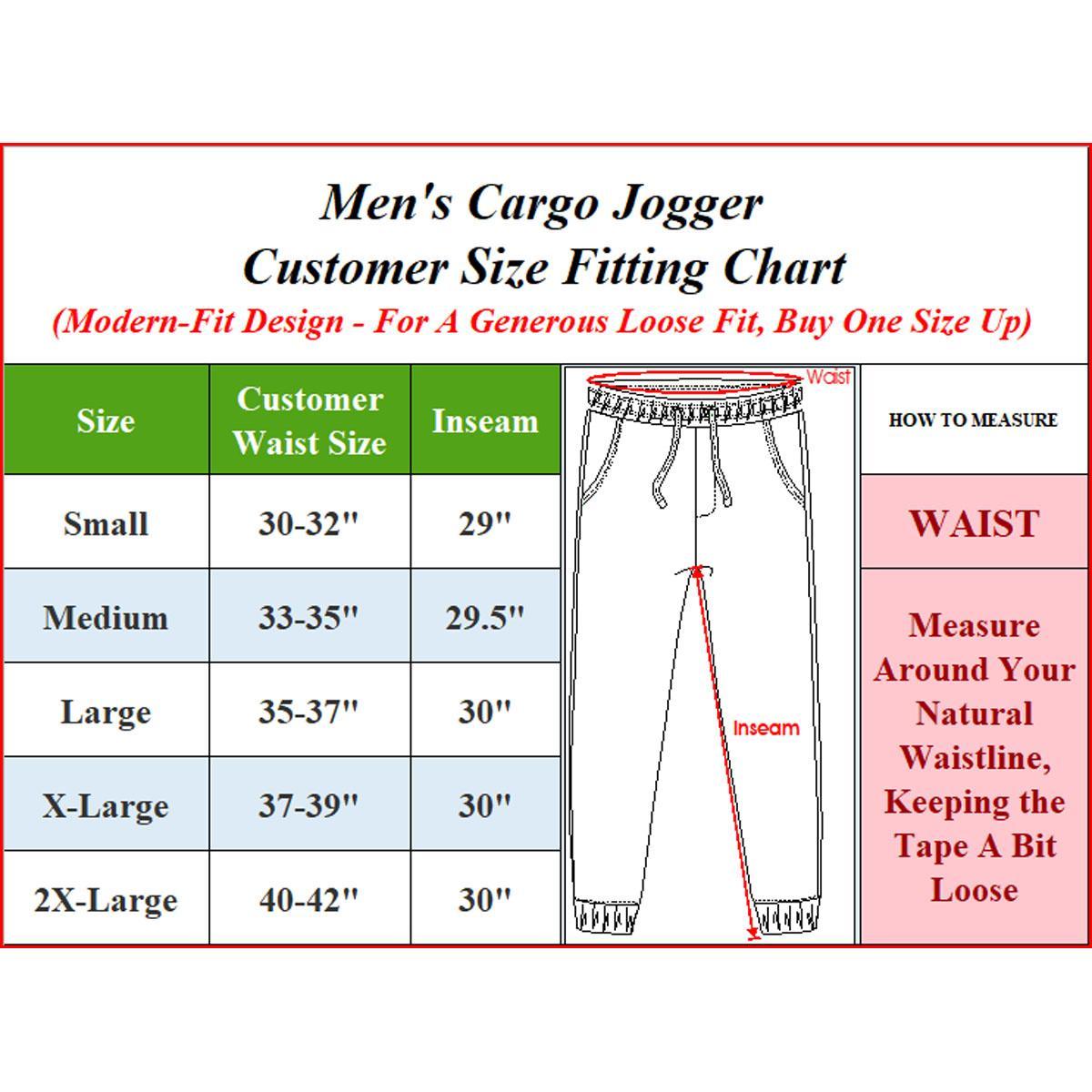 Men's 2 Pack Cotton Flex Stretch Cargo Jogger Pants (Sizes, S-2XL)