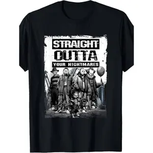 Straight Outta Nightmares" Men'S Vintage Horror Halloween T-Shirt - 100% Cotton
