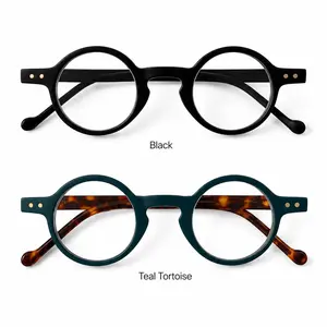 Vintage Round Reading Glasses for Men & Women, Blue Light Blocking HD Clear Lens Readers, Lightweight Classic Eyewear with UV Filtering for Daily Use