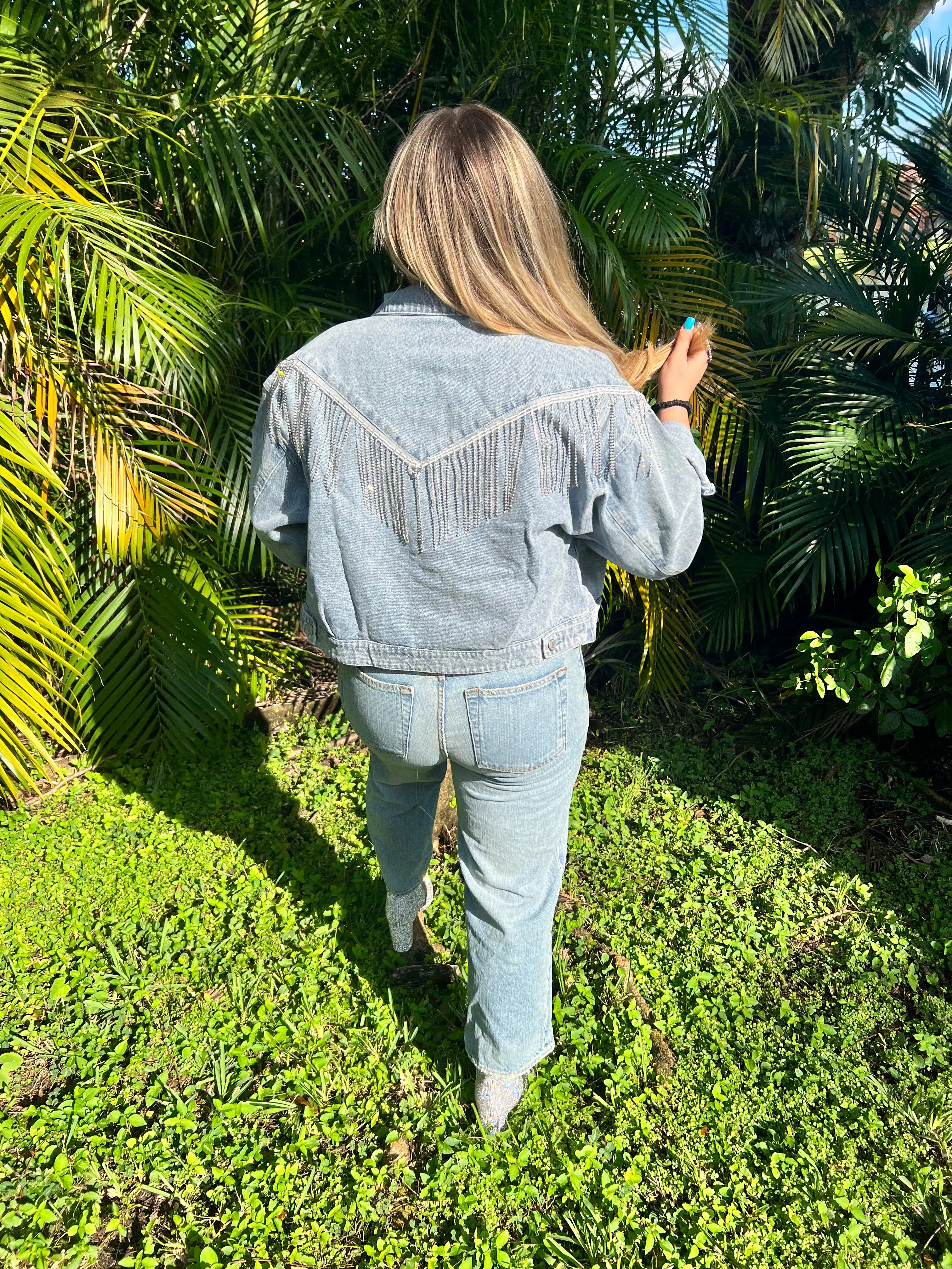 Women's Redneck Hollywood Denim Rhinestone Jacket