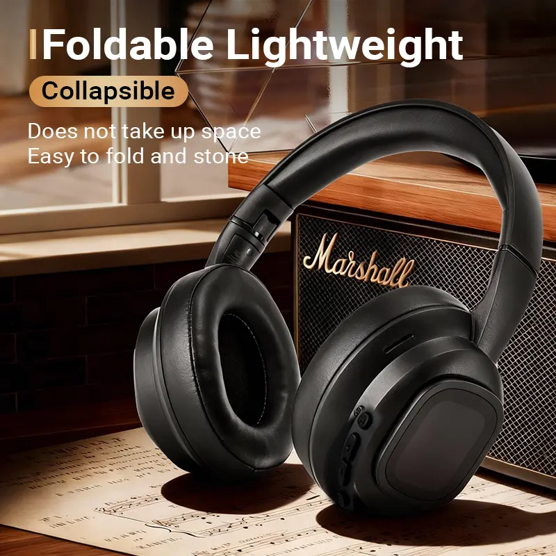 Wireless Noise Cancelling Headphones with Deep Bass Audio, Lightweight Foldable Design, Built-in Microphone & Electronic Batteries, Bluetooth Headphones for Everyday Use with Work Laptops & Mobile Phones, Android/iOS Compatible (Great Gift Option)