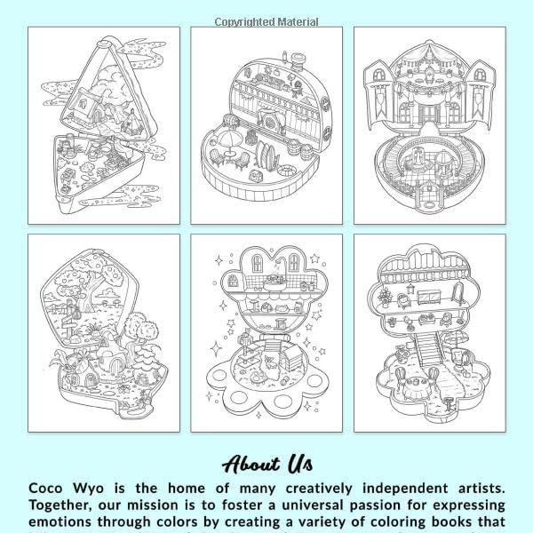Pocket World: Adult Coloring Book with Miniature Worlds inside Tiny Items for Relaxation and Stress Relief