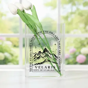 ACOTAR Velaris City Of Starlight Night Court Acrylic Book Vase, Bookish Home Decor, Gift for Readers