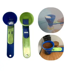 2-in-1 Scoop & Funnel for Protein Powder & Coffee Set for Narrow Containers - Reusable Kitchen Scoop for Protein Powder,  Coffee, & Formula (2-Piece) Sliding Spoon