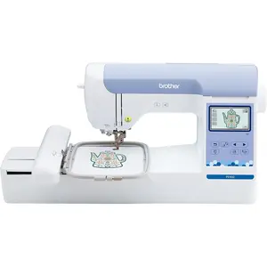Brother PE900 Embroidery Machine with WLAN White 5" x 7" Field 193 Designs 3.7" Touchscreen Easy Use for Home Embroiderers