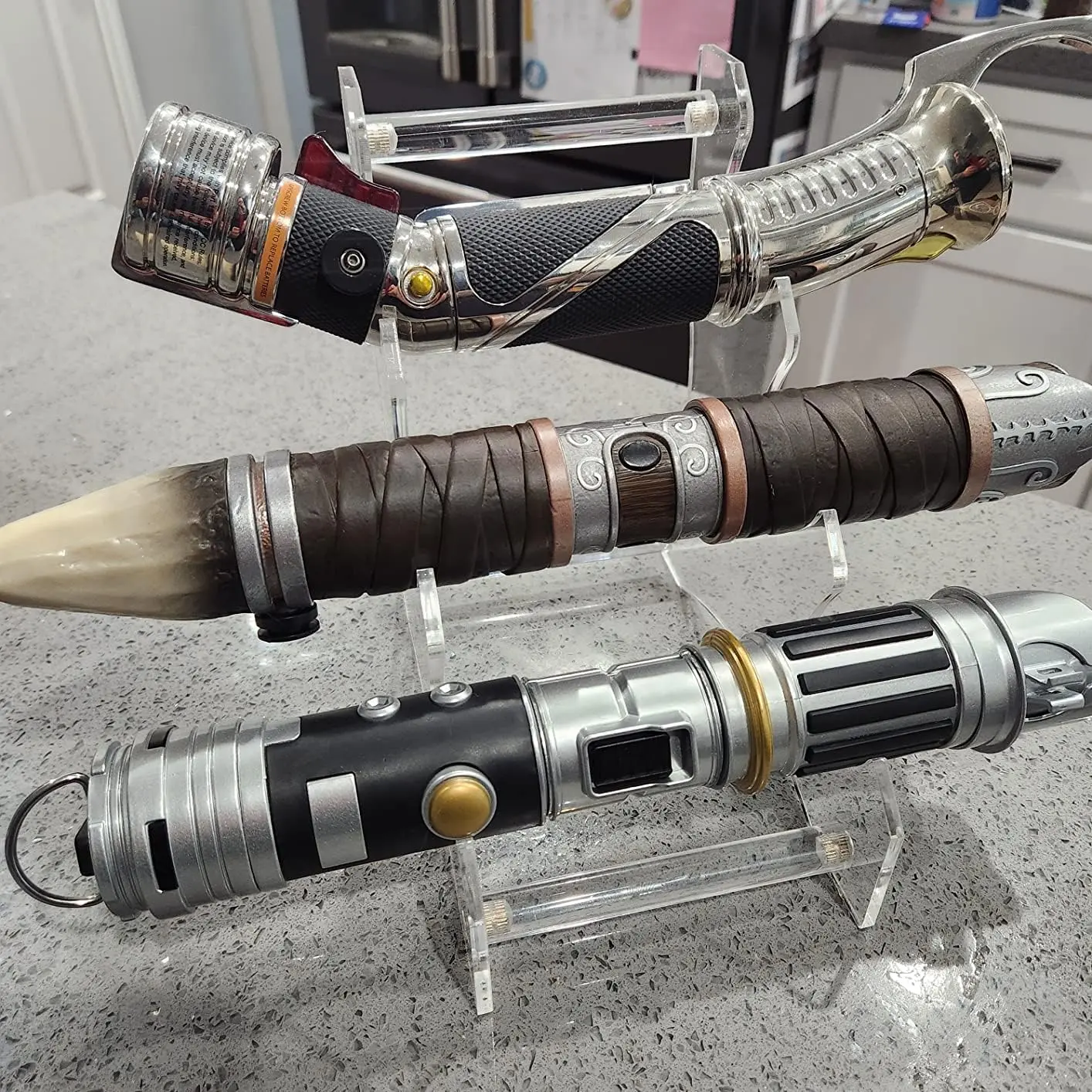 Desktop Lightsaber Stand - 3-Tier Display for Lightsabers (Transparent)