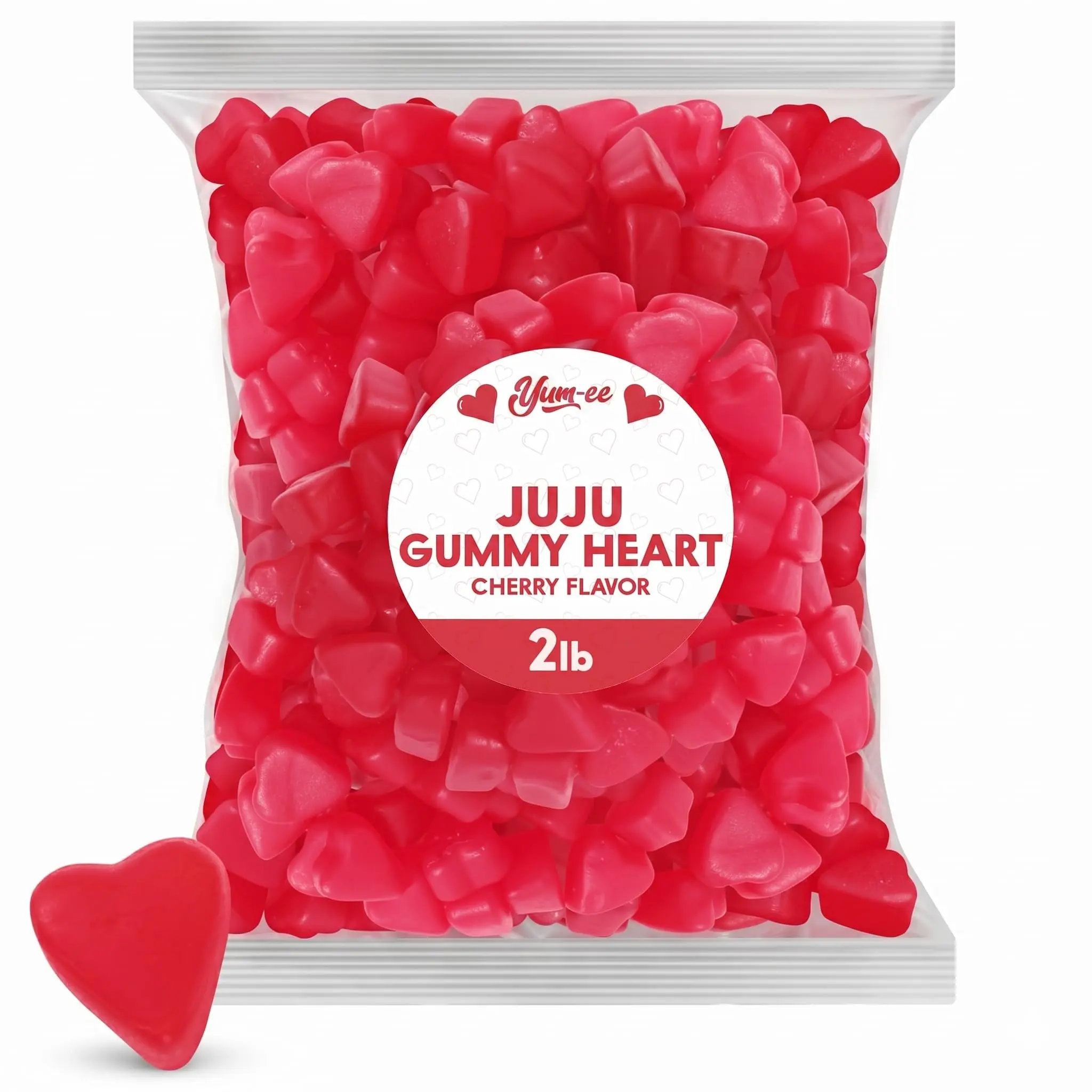JuJu Cherry Hearts Gummy Candy, Pack of Candy, Mother's Day, Bulk, 2 lb
