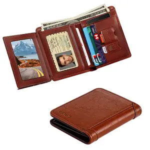Men's Vintage Leather Short Wallet - Multi-Function ID Credit Card Holder Money Bag, Ideal Gift