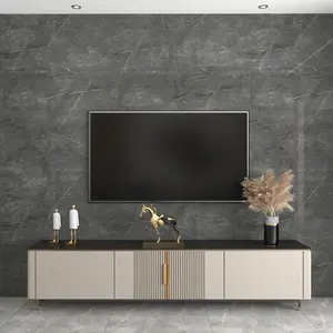 24"*354" Wide Thick Dark Grey Cyan Gold Pattern Marble Wallpaper Peel and Stick Removable Glossy Gray Cyan Marble Contact Paper Faux Wall Sticker for Bedroom Living Room