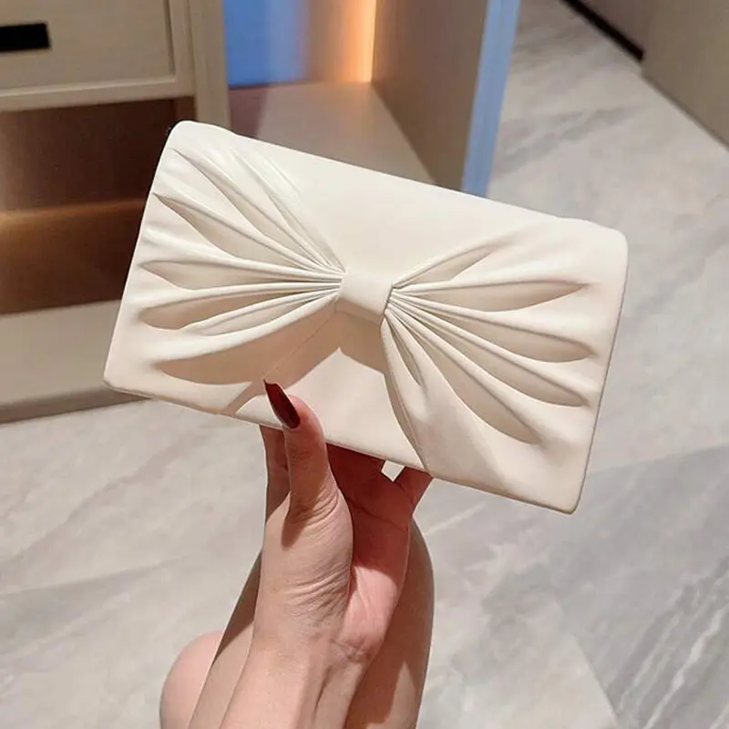 New women's pleated floral dinner bag with high-end feel, hand-held bag, evening dress bag, formal dress bag, hand-held bag, wedding gift bag, wedding season bag