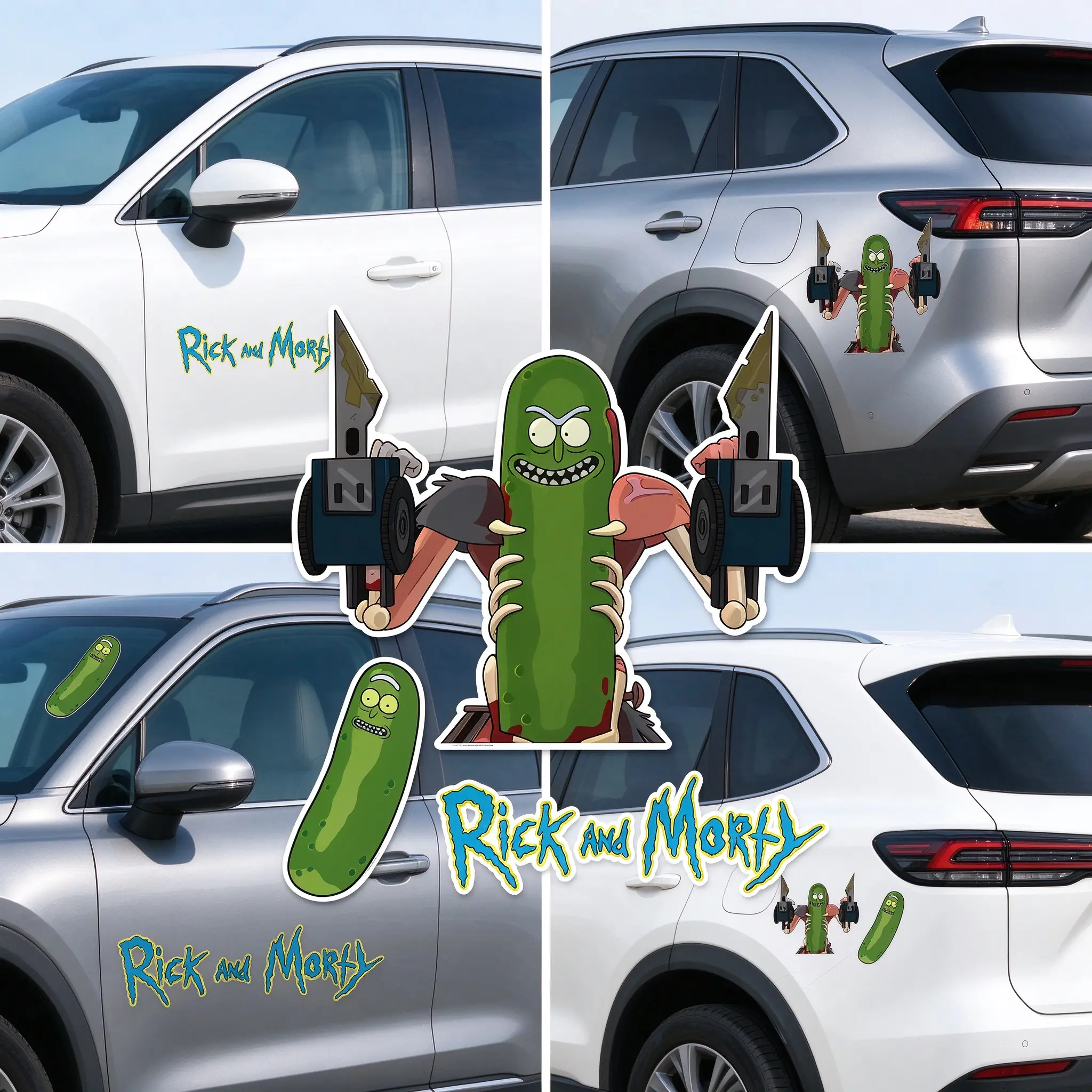 Rick and Morty Pickle Warriors Stickers - Fun and Unique Design for Fans of the Show