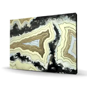212 MAIN Lace Agate Beige Minerals Wall Art Print - 36x48 in High-Definition Photo Artwork, Natural Beauty Home Decor, Ideal Gift for Elegant Spaces