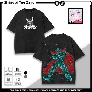 Tengen Toppa Gurren Lagann “Spiral Overdrive Protocol” oversized Anime Manga Game Double Printed Acid Washed Soft Cotton TShirt Crewneck 90s good graphic tee