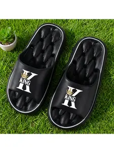 1 pair of KING sandals |   Suitable for outdoor leisure in all seasons, slippers and beach shoes, hollowed-out large size, loose and comfortable, suitable for couples' home and bathroom use, unisex fashion design, durable and hand washable