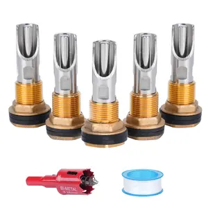 5 Pcs Barrel Type Pig Nipple Waterer Kit, Comes with Hole Opener and Tape. Automatic Nipple Drinker Set for Piglets and Hogs.