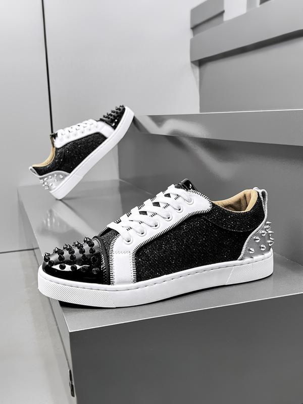 Trendy Casual Sneakers for Men, Versatile Bread Shoes, Unique Style, Comfortable Board Shoes, Riveted Casual Shoes, Perfect for Daily Wear