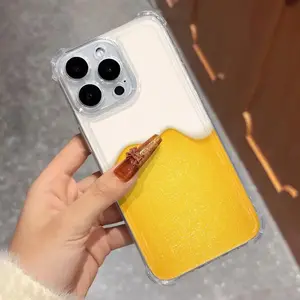 Cheese White Yellow Design Four-Corner Shockproof Transparent Phone Case, TPU Material, Non-Slip, Compatible with iPhone 17 AIR 17/16/15/14/13/12/11 PRO PRO MAX X XS PLUS, SJTKK19
