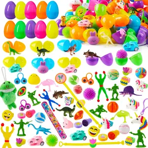 200Pcs Prefilled Easter Eggs with Assorted Toys Plus Stickers Inside, Easter Eggs Filled for Kids, Basket Stuffers, Egg Hunt, Party Favors, Classroom Prize Supplies