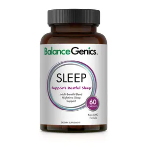 BalanceGenics Natural Sleep Formula (GABA) - Multi-Benefit Blend - Non-Habit Forming - GABA, MAGNESIUM, 5-HTP, L-THEANINE, MUCUNA PRURIENS SEED, PHELLODENDRON BARK POWDER AND MELATONIN - Herbal Sleeping Pills - Made in USA health