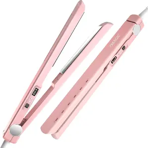 7MAGIC Titanium Flat Iron, 1" Nano Titanium Hair Straightener for All Hair Types, Flat Iron Hair Straightener with 5 Temp, 15s MCH Fast Heating Straightening Iron for Thick Hair, Dual Voltage