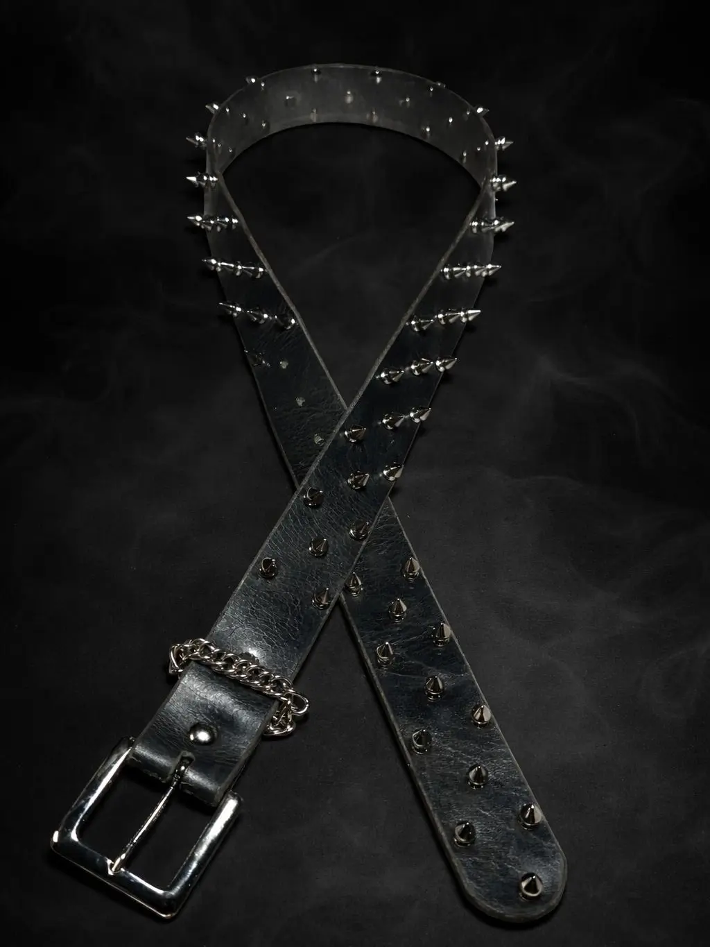 Water buffalo with spike studs belt