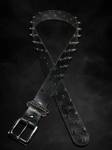 Water buffalo with spike studs belt