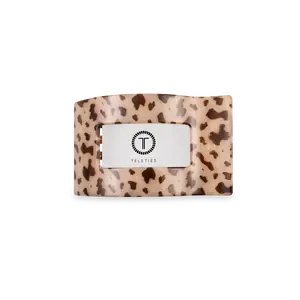 TELETIES - Blonde Tortoise Small Flat Rectangle Hair Clip - Lay Flat, Strong Grip, Nearly Unbreakable
